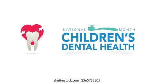 National Children's dental health month is observed every year in February, to teach children the importance of good oral hygiene at an early age and visiting the dentist regularly. Vector art