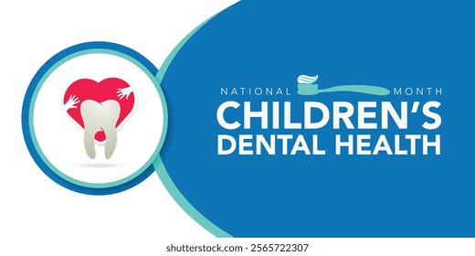 National Children's dental health month is observed every year in February, to teach children the importance of good oral hygiene at an early age and visiting the dentist regularly. Vector art