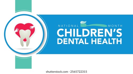 National Children's dental health month is observed every year in February, to teach children the importance of good oral hygiene at an early age and visiting the dentist regularly. Vector art