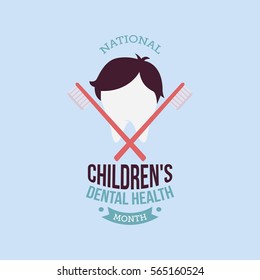 National Children's Dental Health Month Vector Design.