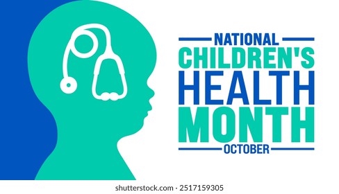 National children's health month background or banner design template is observed every year in October. Holiday concept. Template for card, poster, placard, template. eps 10