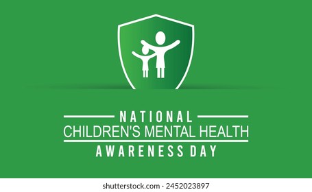 National Children's Mental health awareness day observed every year in May. Template for background, banner, card, poster with text inscription.