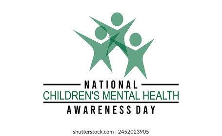 National Children's Mental health awareness day observed every year in May. Template for background, banner, card, poster with text inscription.