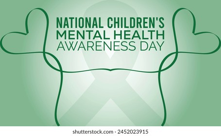 National Children's Mental health awareness day observed every year in May. Template for background, banner, card, poster with text inscription.