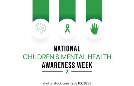 National Children's Mental health awareness day observed every year in May. Template for background, banner, card, poster with text inscription