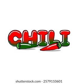 National Chili Day to celebrate on February 27th. Bold text with green chilies and red chilies on white background. Food event banner.