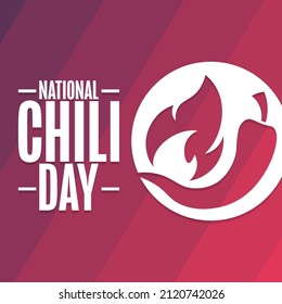 National Chili Day. Holiday concept. Template for background, banner, card, poster with text inscription. Vector EPS10 illustration