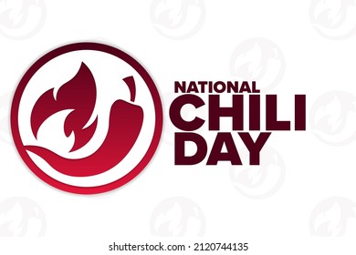 National Chili Day. Holiday concept. Template for background, banner, card, poster with text inscription. Vector EPS10 illustration