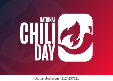 National Chili Day. Holiday concept. Template for background, banner, card, poster with text inscription. Vector EPS10 illustration