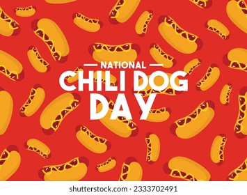 National Chili Dog Day. The last Thursday in July. Seamless pattern chili dog. Eps 10.