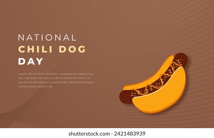 National Chili Dog Day Paper cut style Vector Design Illustration for Background, Poster, Banner, Advertising, Greeting Card