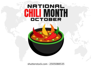 National Chili Month Background Vector Spicy Food Celebration and Chili Pepper Design