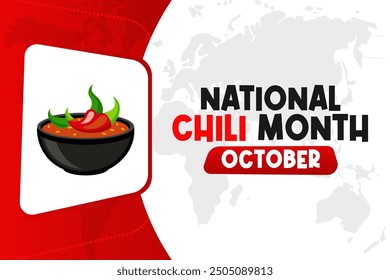 National Chili Month Background Vector Spicy Food Celebration and Chili Pepper Design