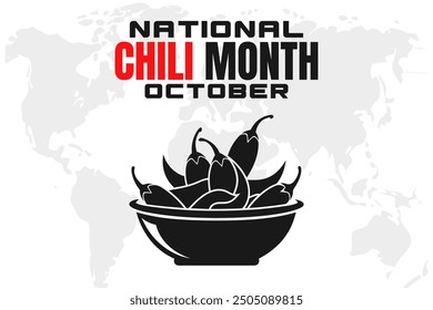 National Chili Month Background Vector Spicy Food Celebration and Chili Pepper Design