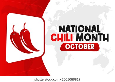 National Chili Month Background Vector Spicy Food Celebration and Chili Pepper Design