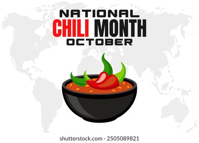 National Chili Month Background Vector Spicy Food Celebration and Chili Pepper Design