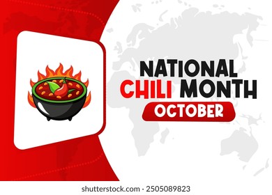 Vector de fondo del Mes Nacional del Chili Celebración de comida picante y diseño de chiles