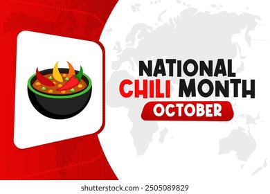 National Chili Month Background Vector Spicy Food Celebration and Chili Pepper Design