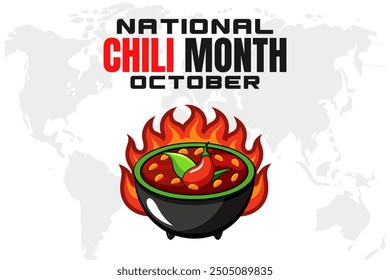 National Chili Month Background Vector Spicy Food Celebration and Chili Pepper Design