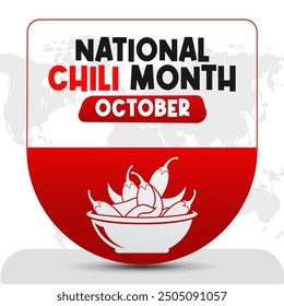 National Chili Month Vector Spicy Food Celebration and Chili Pepper Design