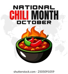 National Chili Month Vector Spicy Food Celebration and Chili Pepper Design