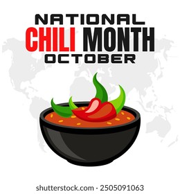 National Chili Month Vector Spicy Food Celebration and Chili Pepper Design