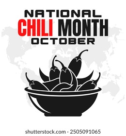 National Chili Month Vector Spicy Food Celebration and Chili Pepper Design