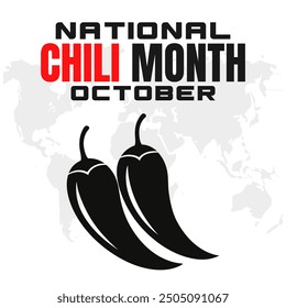 National Chili Month Vector Spicy Food Celebration and Chili Pepper Design