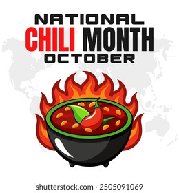 National Chili Month Vector Spicy Food Celebration and Chili Pepper Design