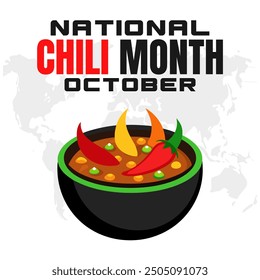 National Chili Month Vector Spicy Food Celebration and Chili Pepper Design