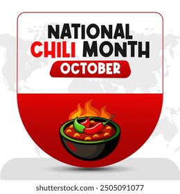 National Chili Month Vector Spicy Food Celebration and Chili Pepper Design