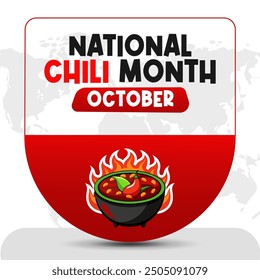 National Chili Month Vector Spicy Food Celebration and Chili Pepper Design