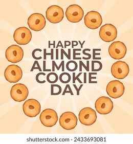 National Chinese Almond Cookie Day vector design template good for celebration usage. chinese almond vector illustration. vector eps 10. flat design.