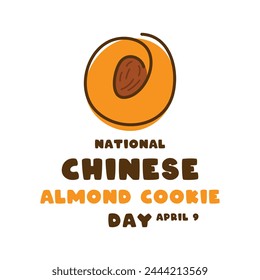 National Chinese Almond Cookie Day. April 9. Eps 10.