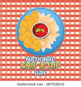 National Chip and Dip Day Vector Illustration. Suitable for greeting card poster and banner.	