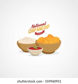 National Chip and Dip Day Vector Illustration. Suitable for Greeting card, poster and banner