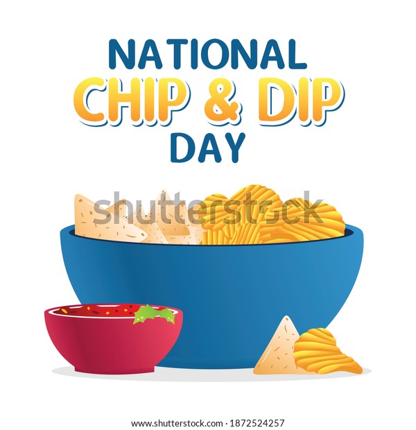 National Chip Dip Day Vector Illustration Stock Vector (Royalty Free ...