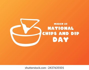 National Chips and Dip Day. March 23. Gradient background. Eps 10.