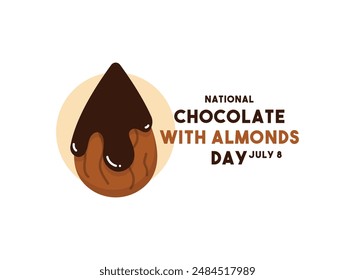 National Chocolate with Almonds Day. July 8. Eps 10.