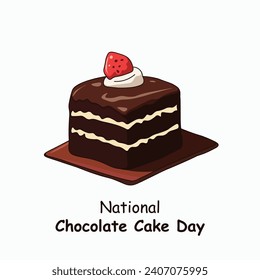 National Chocolate Cake Day background. Vector illustration design.