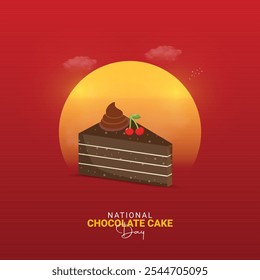 National Chocolate Cake Day. Chocolate Cake Day creative ads design Jan 27. social media poster