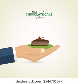 National Chocolate Cake Day. Chocolate Cake Day creative ads design Jan 27. social media poster