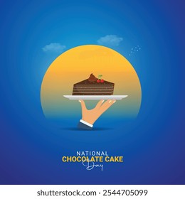 National Chocolate Cake Day. Chocolate Cake Day creative ads design Jan 27. social media poster