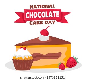 national chocolate cake day with delicious chocolate cake