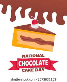 national chocolate cake day with delicious chocolate cake