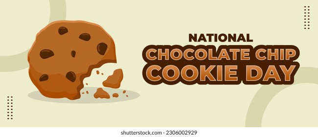 National Chocolate Chip Cookie Day on 04 August Banner Background. Horizontal Banner Template Design. Vector Illustration