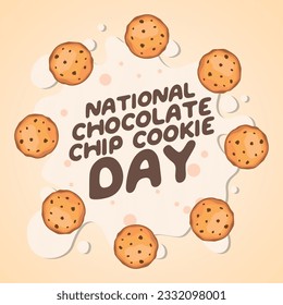 national chocolate chip cookie day design template for celebration. chocolate chip cookie vector illustration. flat chocolate chip cookie vector design. chocolate chip cookie.