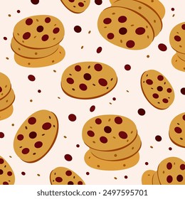 National chocolate chip cookie day. Sweet delicious pastries. Chocolate chip cookie vector illustration. Confectionery and sweet products