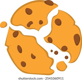 National chocolate chip cookie day. Delicious sweet cookies. Chocolate chip cookie vector illustration. Sweets and sweet products