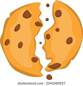 National chocolate chip cookie day. Delicious sweet cookies. Chocolate chip cookie vector illustration. Sweets and sweet products
